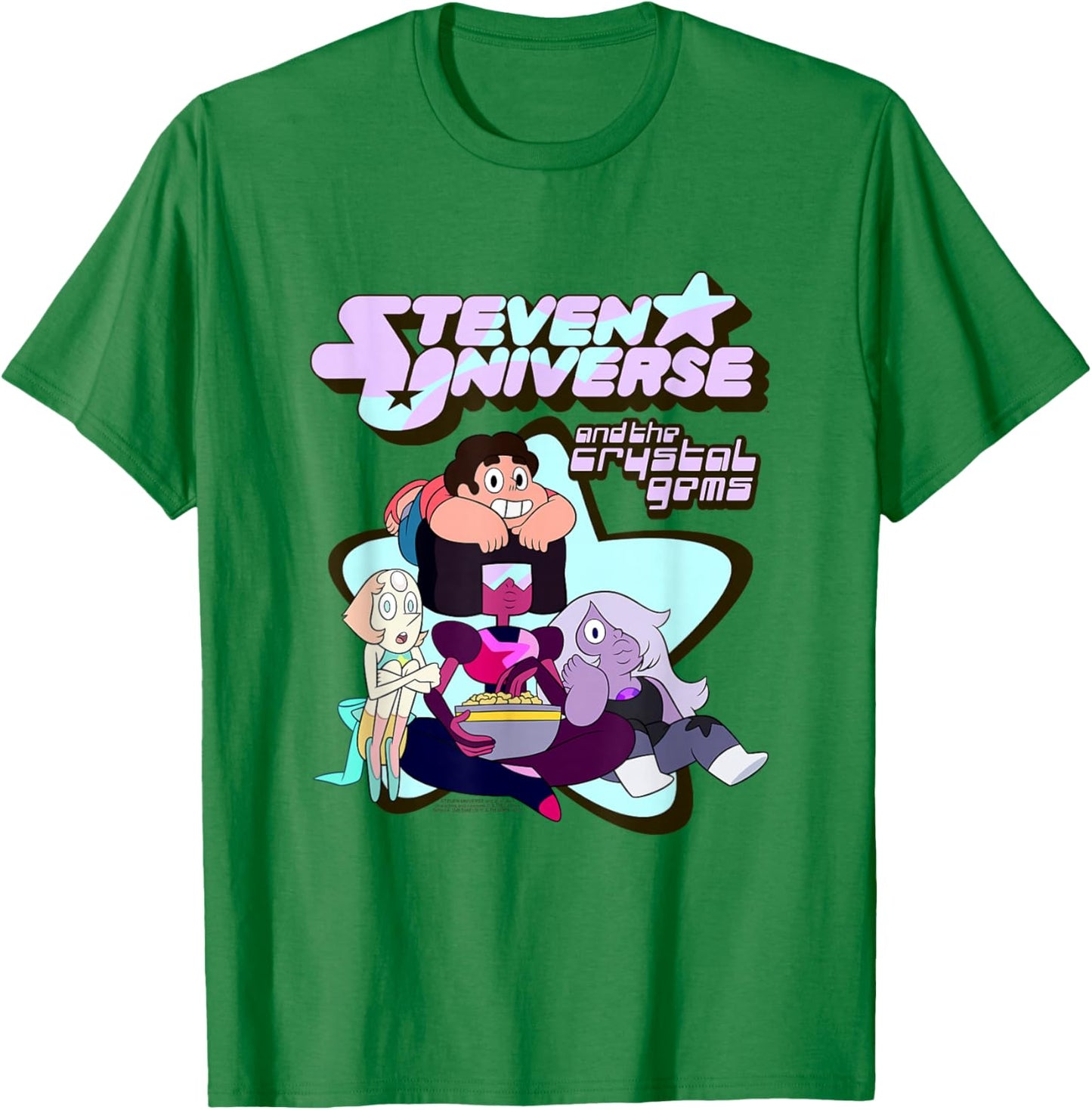 Steven Universe The Crystal Gems Star Photo Cartoon T-Shirt - T-Shirt | Irish Green