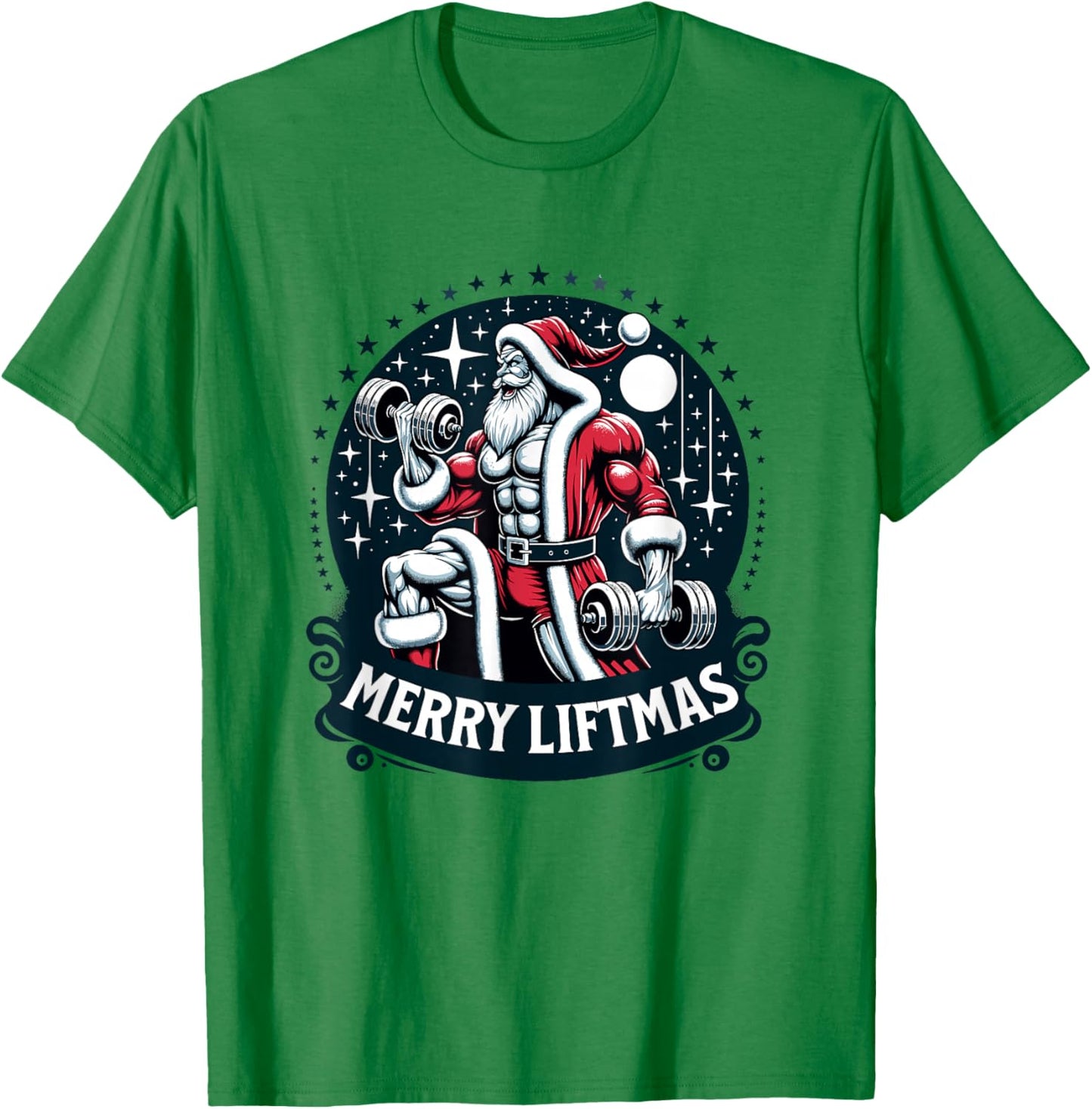 Swole Santa's Merry Liftmas, Buff Santa's T-Shirt - T-Shirt | Irish Green