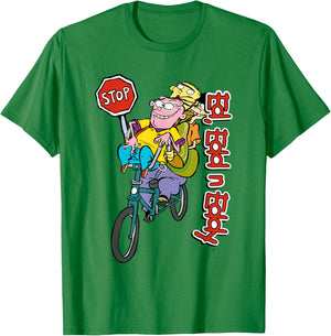 Ed, EDD n Eddy Stop Wild Biking Ride T-Shirt - T-Shirt | Irish Green