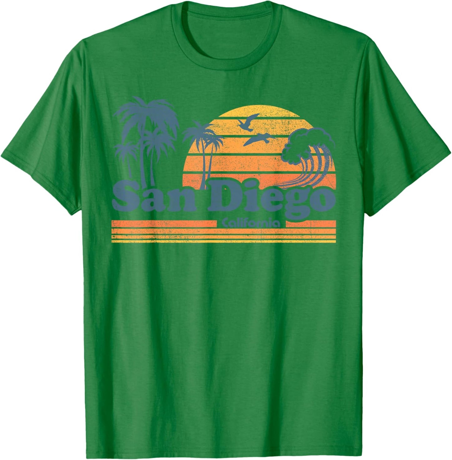 San Diego California Beach Vacation Cute Vintage Cali Retro Women Girls Kids T-Shirt - T-Shirt | Irish Green