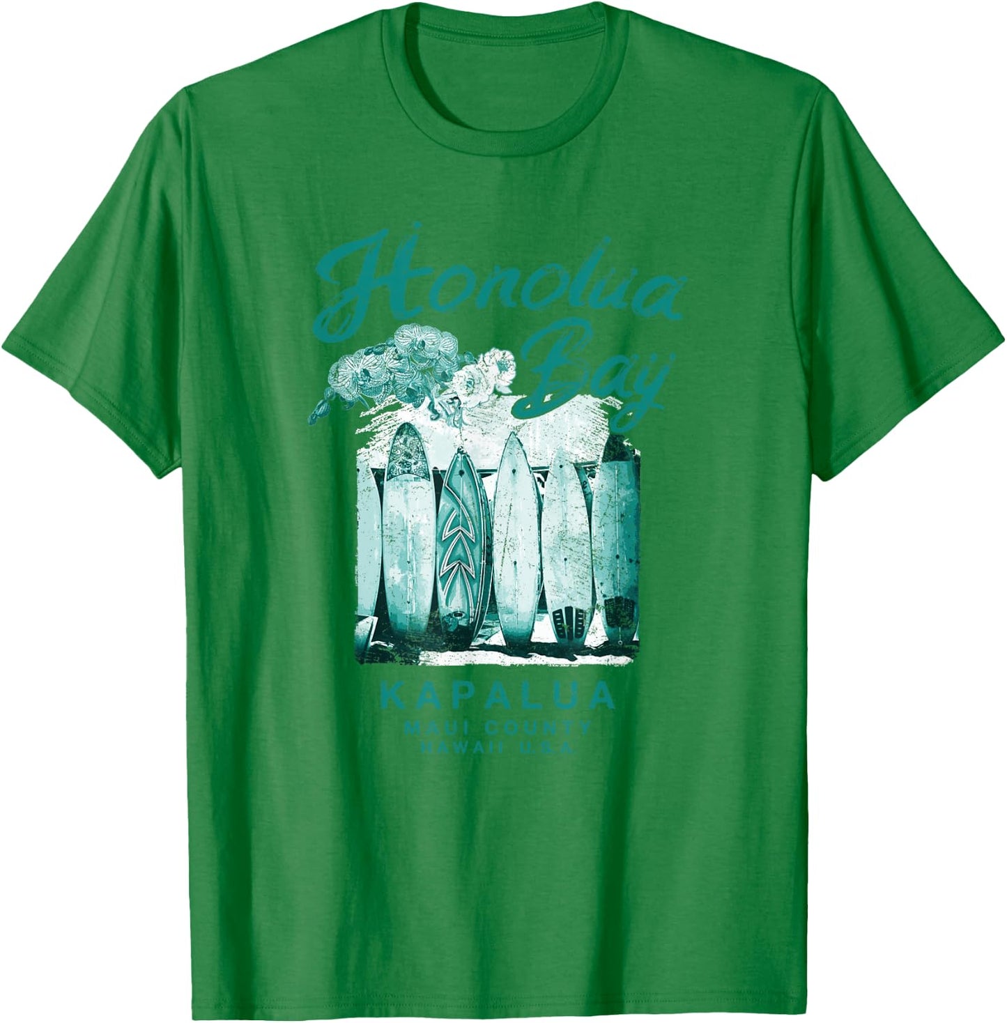 Hawaii Honolua Bay Maui Vintage Hawaiian Surfing T-Shirt - T-Shirt | Irish Green