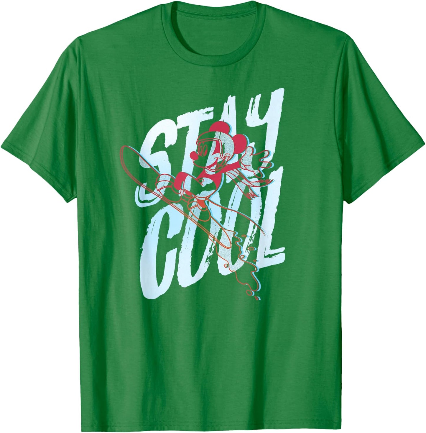 Disney Mickey Mouse Stay Cool Snowboarding T-Shirt - T-Shirt | Irish Green