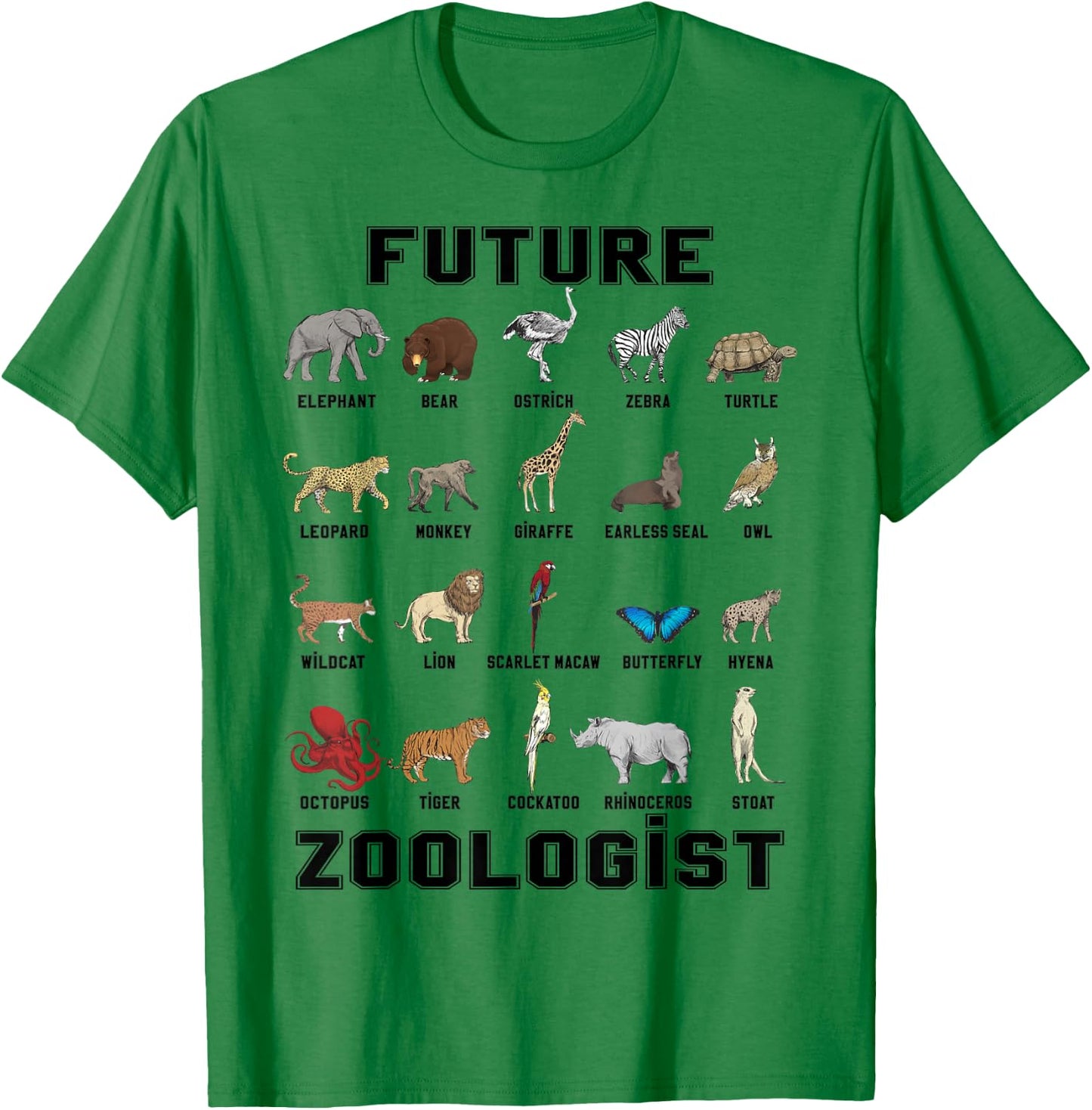 Kids Future Zoologist Funny Birthday T Shirt T-Shirt - T-Shirt | Irish Green