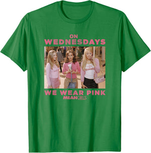 Mean Girls Wednesdays We Wear Pink T-Shirt - T-Shirt | Irish Green