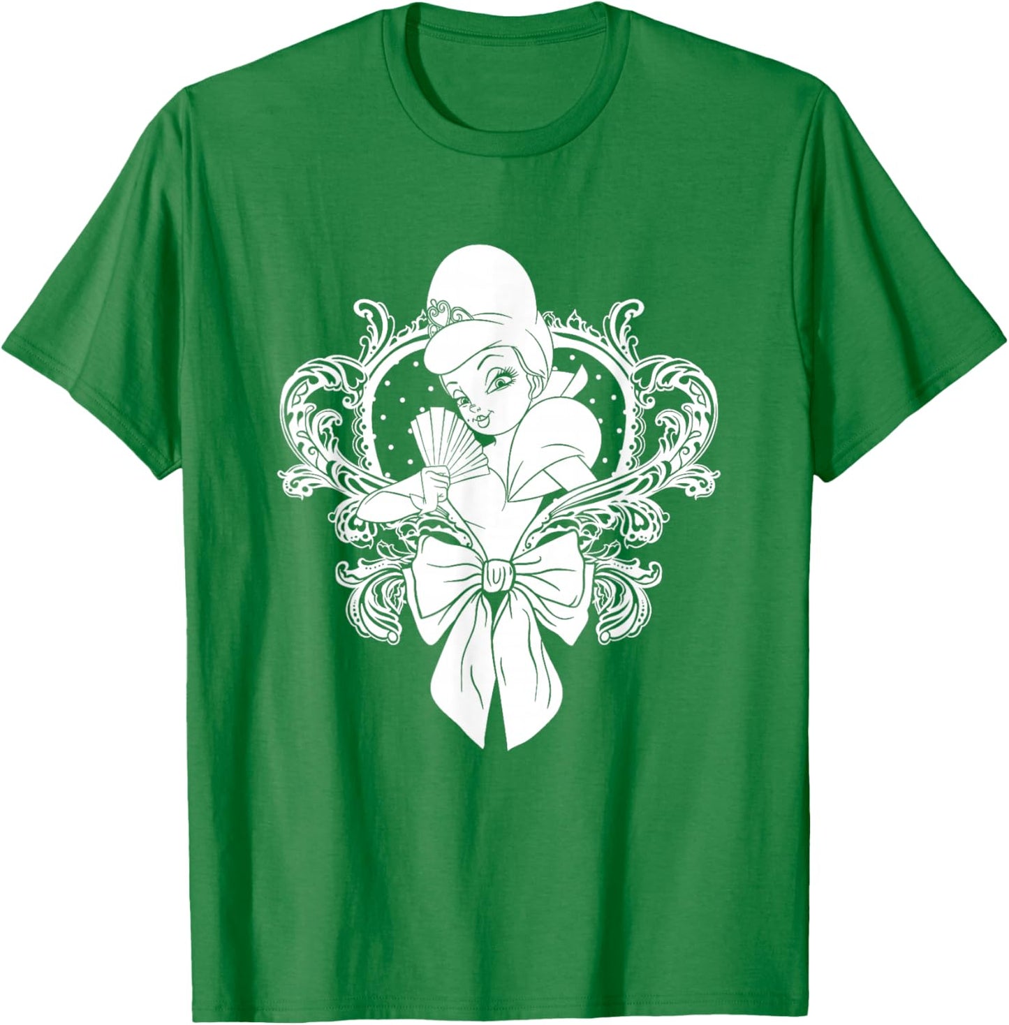 Disney The Princess And The Frog Cute Charlotte Chest Logo T-Shirt - T-Shirt | Irish Green