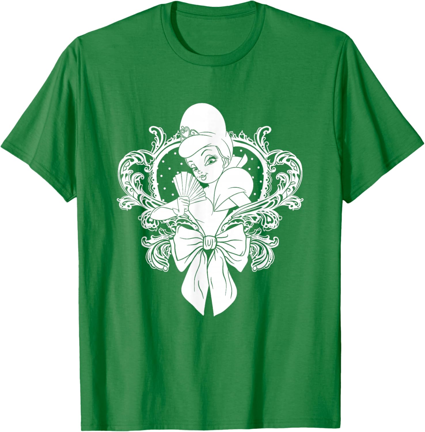 Disney The Princess And The Frog Cute Charlotte Chest Logo T-Shirt - T-Shirt | Irish Green