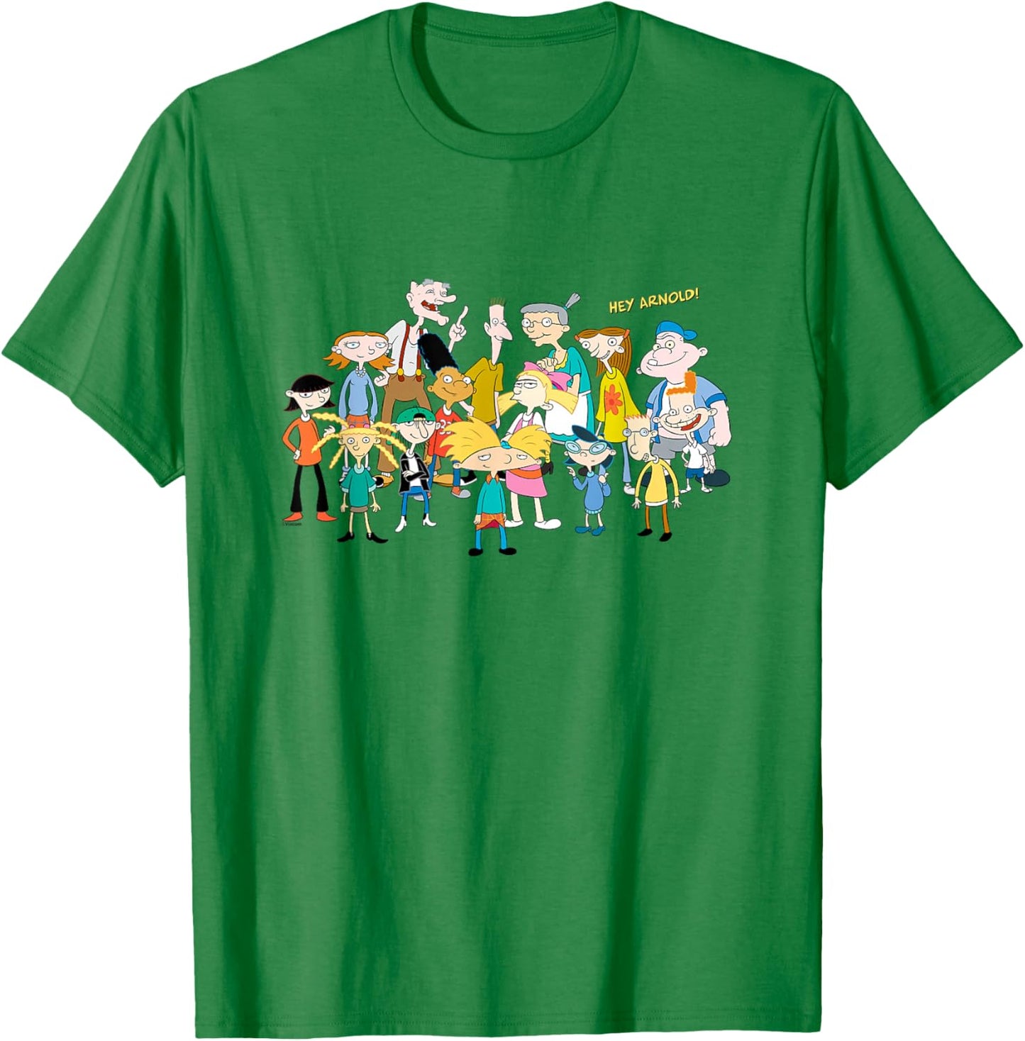Hey Arnold! Iconic Characters Group Shot Big Chest Logo T-Shirt - T-Shirt | Irish Green