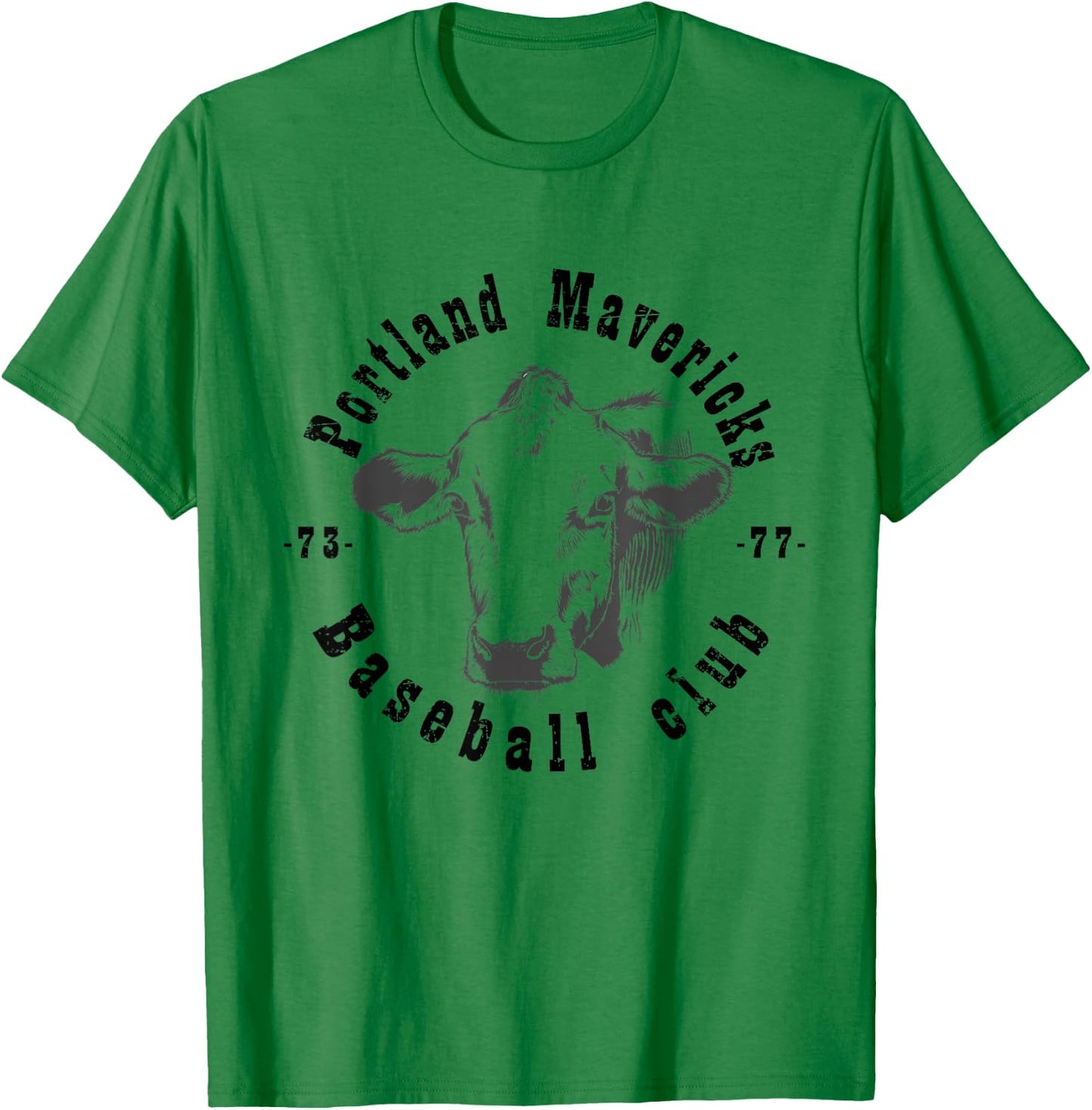 Portland T Shirt Cows Mavericks Baseball Vintage For T-Shirt - T-Shirt | Irish Green