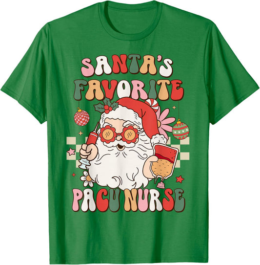 Retro Santa Favorite Pacu Nurse Christmas Women T-Shirt - T-Shirt | Irish Green