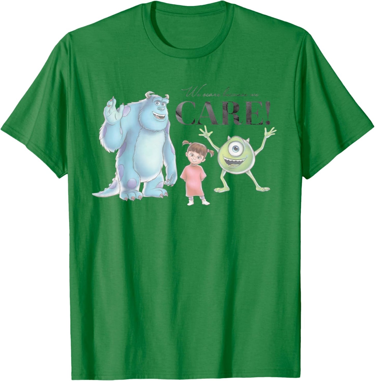 Disney 100 and Pixar's Monsters Inc We Scare Because We Care T-Shirt - T-Shirt | Irish Green