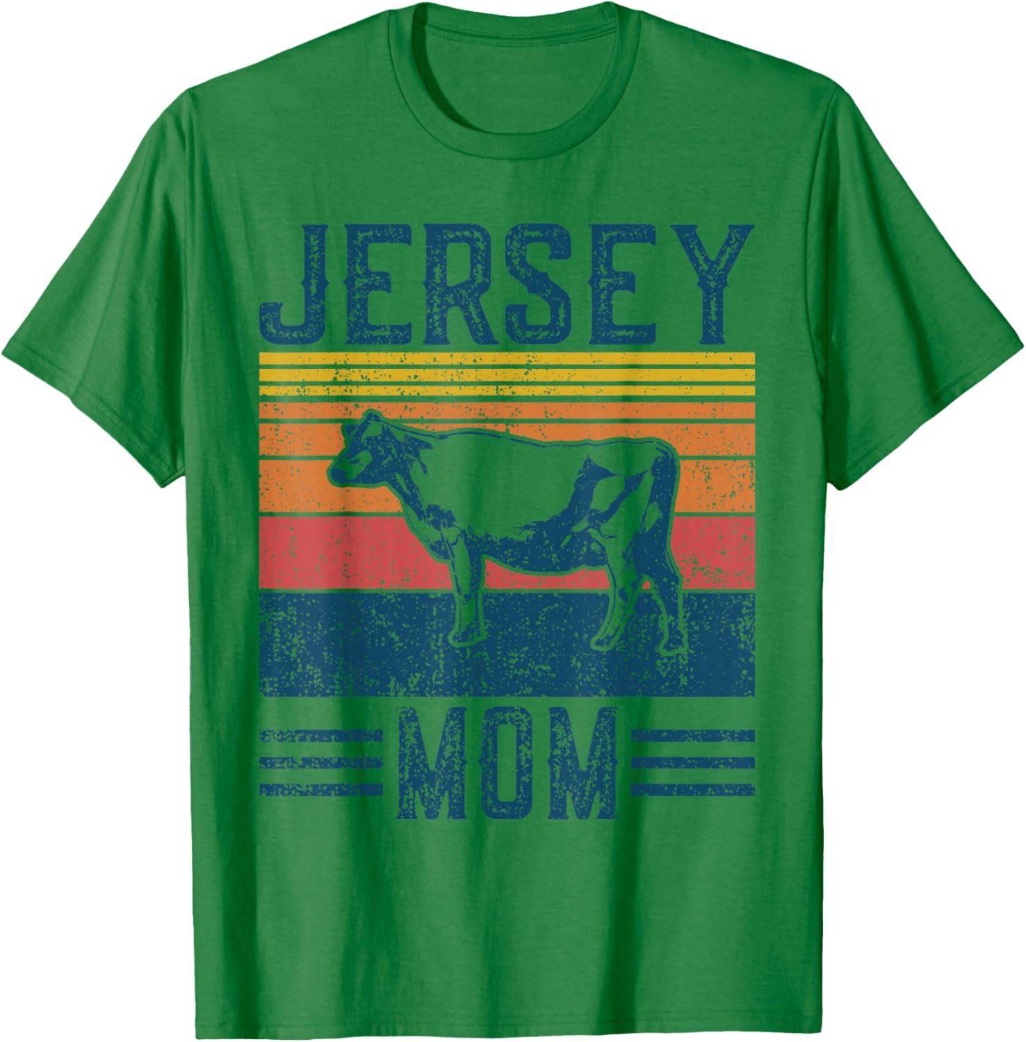 Best Cow Mom Women - Vintage Cattle Jersey T-Shirt - T-Shirt | Irish Green