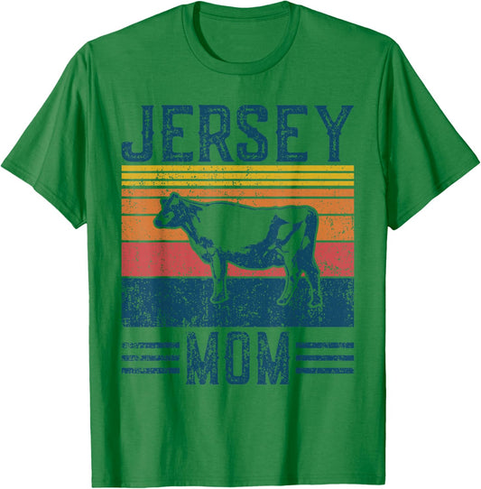 Best Cow Mom Women - Vintage Cattle Jersey T-Shirt - T-Shirt | Irish Green