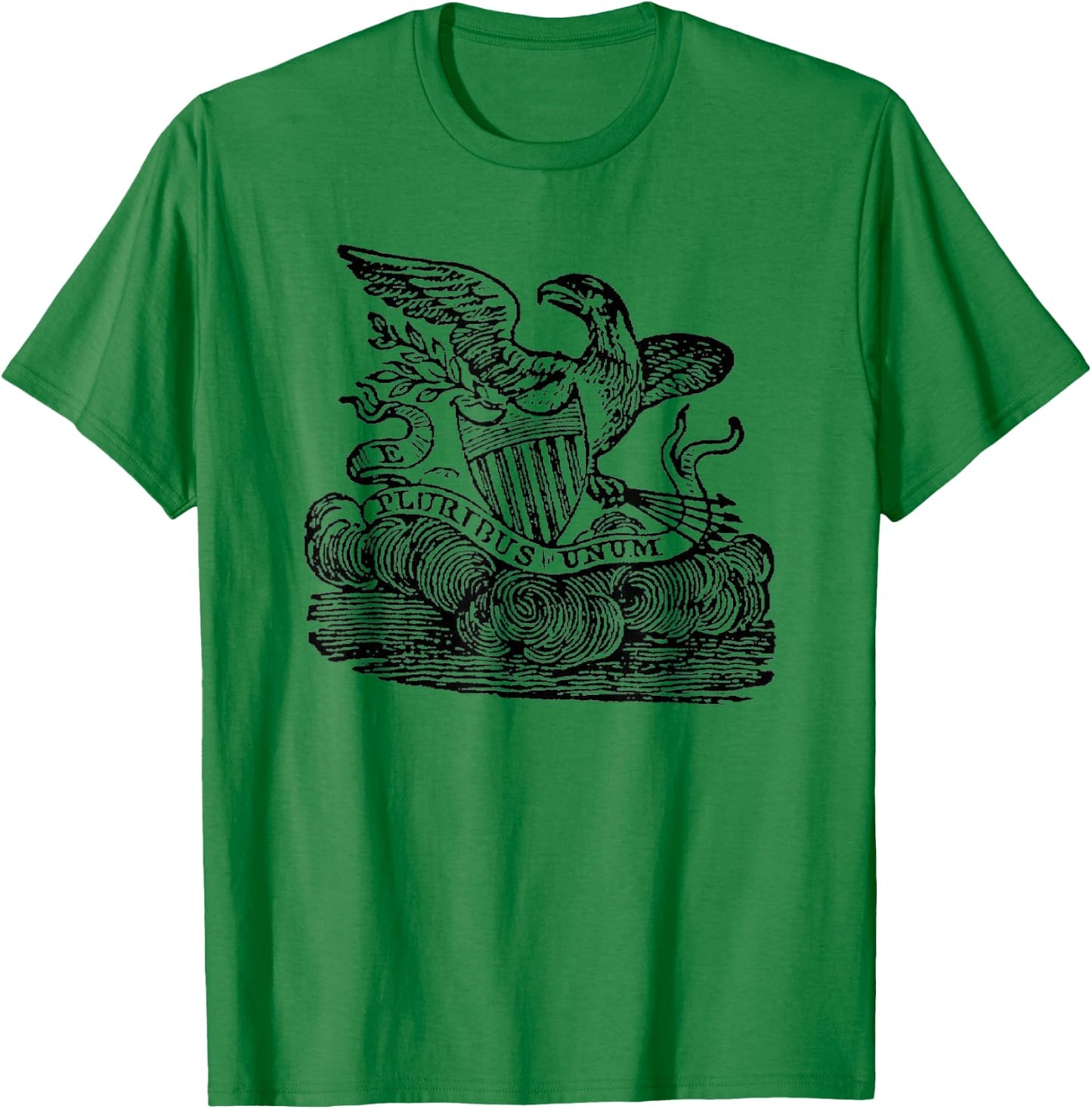 Revolutionary War-era American Eagle E Pluribus Unum T-Shirt - T-Shirt | Irish Green