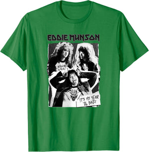 Stranger Things Hellfire Club Eddie Munson Cutouts T-Shirt - T-Shirt | Irish Green