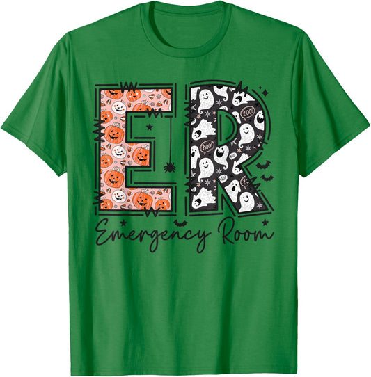 Emergency Room ER Nurse Halloween Emergency Department T-Shirt - T-Shirt | Irish Green