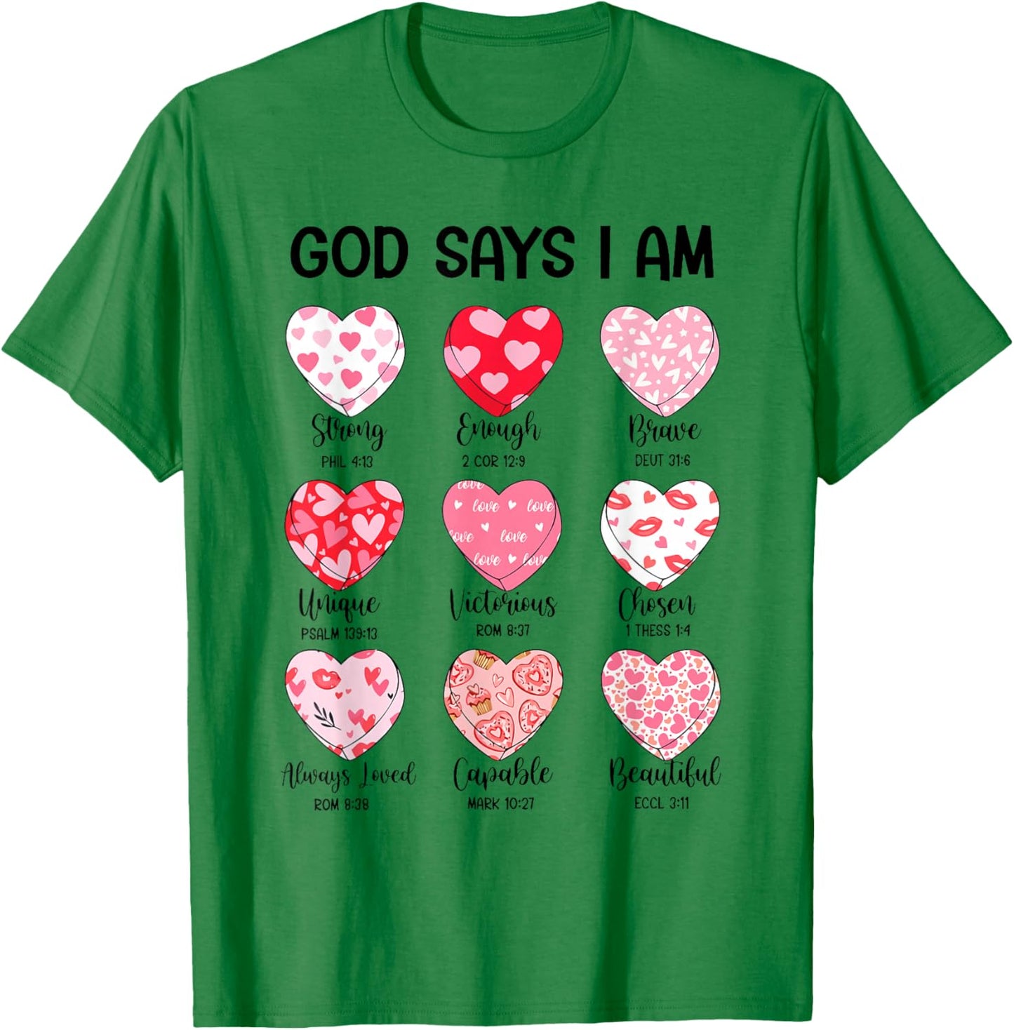 God Says I am Valentine Funny Christian Jesus Religious T-Shirt - T-Shirt | Irish Green
