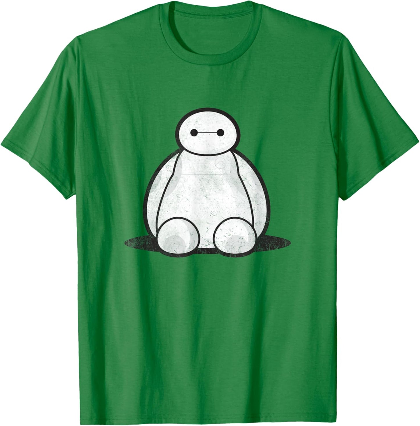Disney Big Hero 6 Cute Baymax Sitting Distressed Shot T-Shirt - T-Shirt | Irish Green