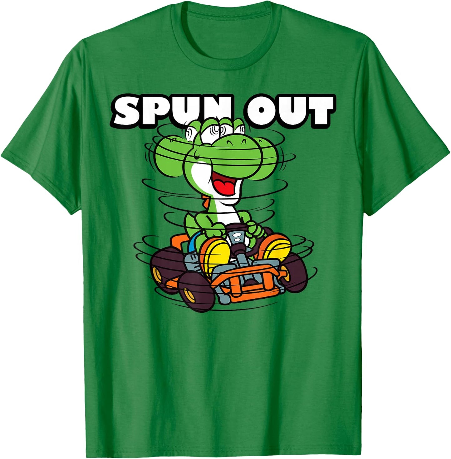 Mario Kart Yoshi Spun Out T-Shirt - T-Shirt | Irish Green