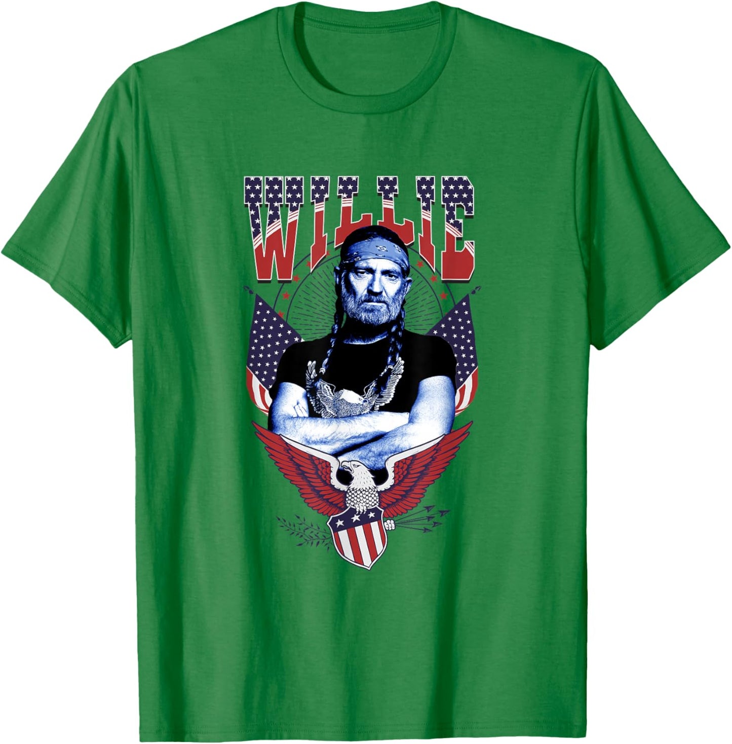 Official Willie Nelson Eagle T-Shirt - T-Shirt | Irish Green