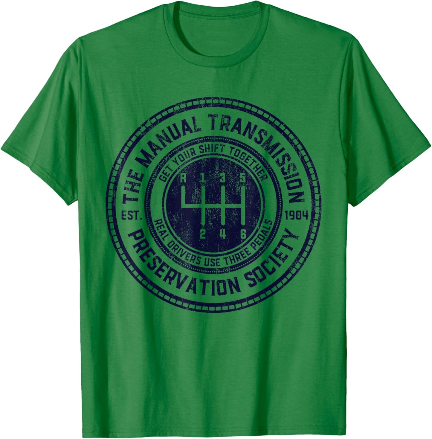 The Manual Transmission Preservation Society Vintage T-Shirt - T-Shirt | Irish Green