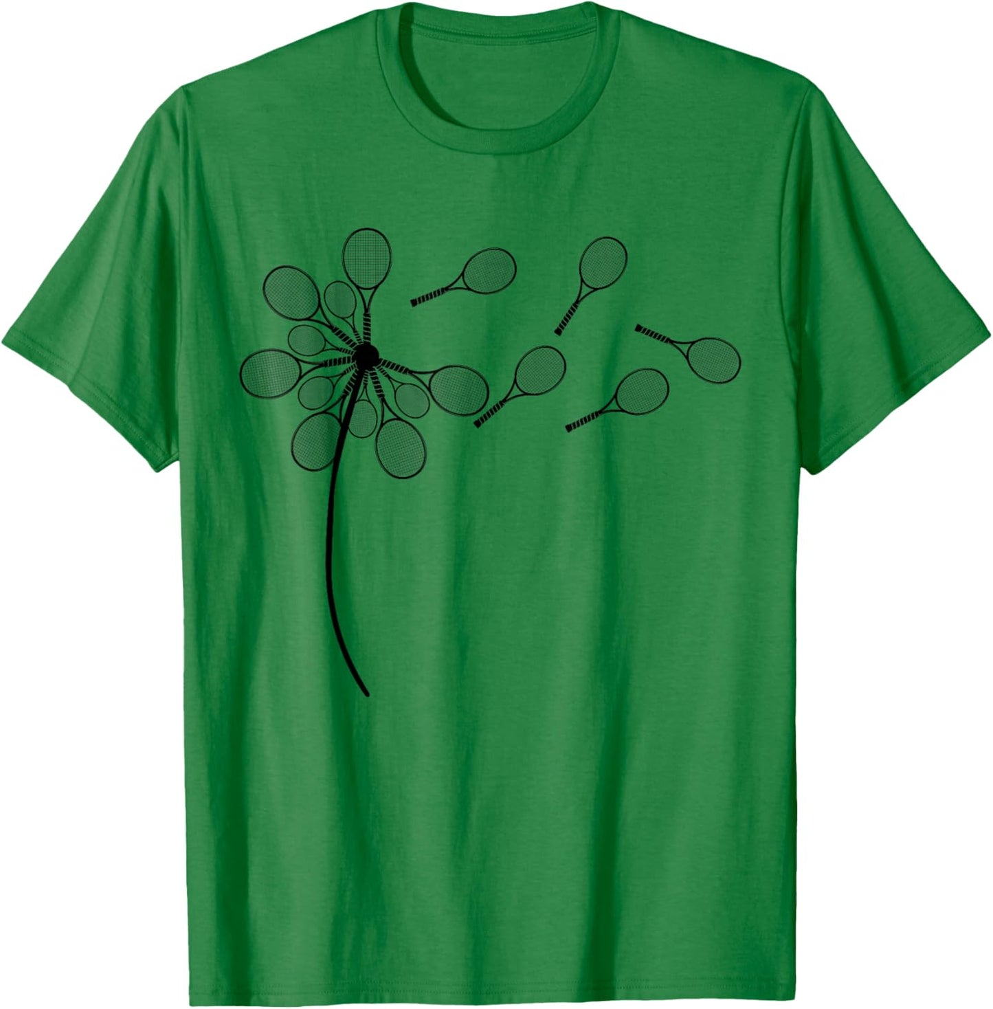Dandelion Tennis Racket Shirt for Tennis Player T-Shirt - T-Shirt | Irish Green