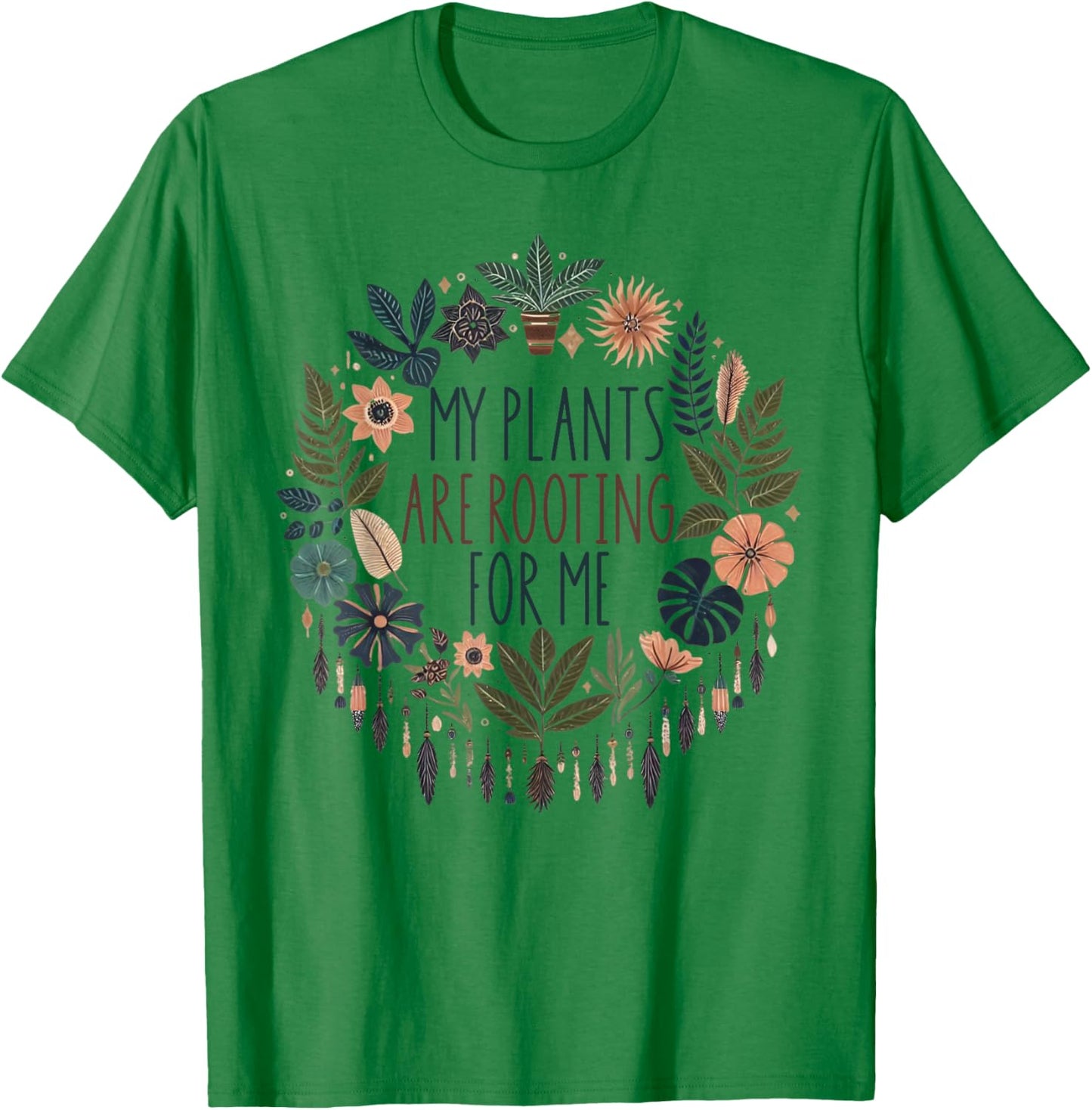 Retro Vintage My Plants Are Rooting For Me Plant Lover Funny T-Shirt - T-Shirt | Irish Green