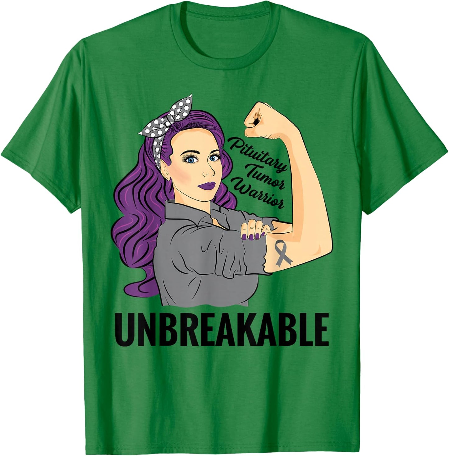 Pituitary Tumor Warrior Unbreakable Gland Awareness T-Shirt - T-Shirt | Irish Green