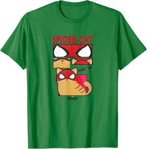 Marvel Spider-Man: Miles Morales Spider-Cat Comic Panels T-Shirt - T-Shirt | Irish Green