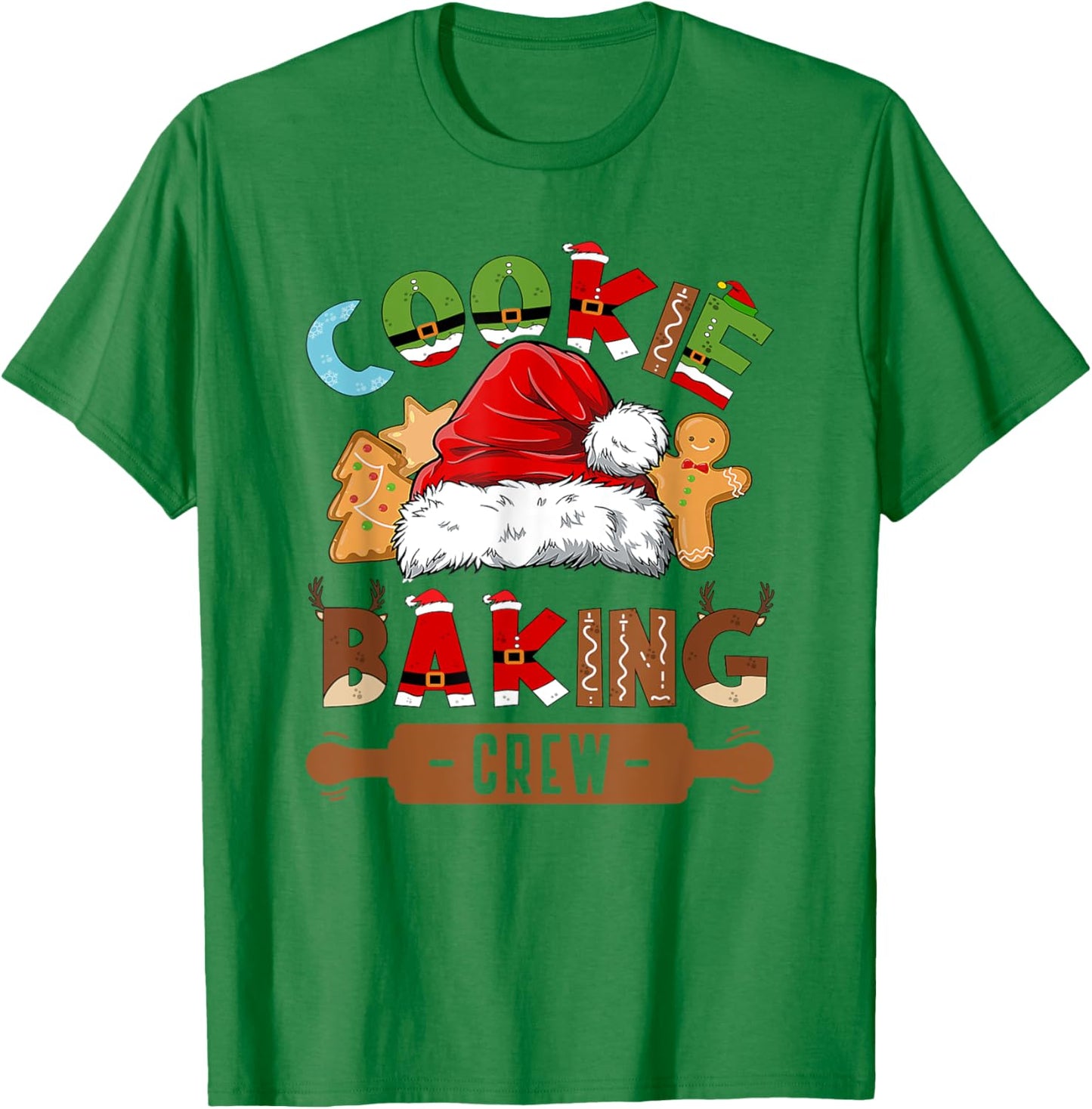 Cookie Baking Crew Pajama Family Christmas Gingerbread Team T-Shirt - T-Shirt | Irish Green