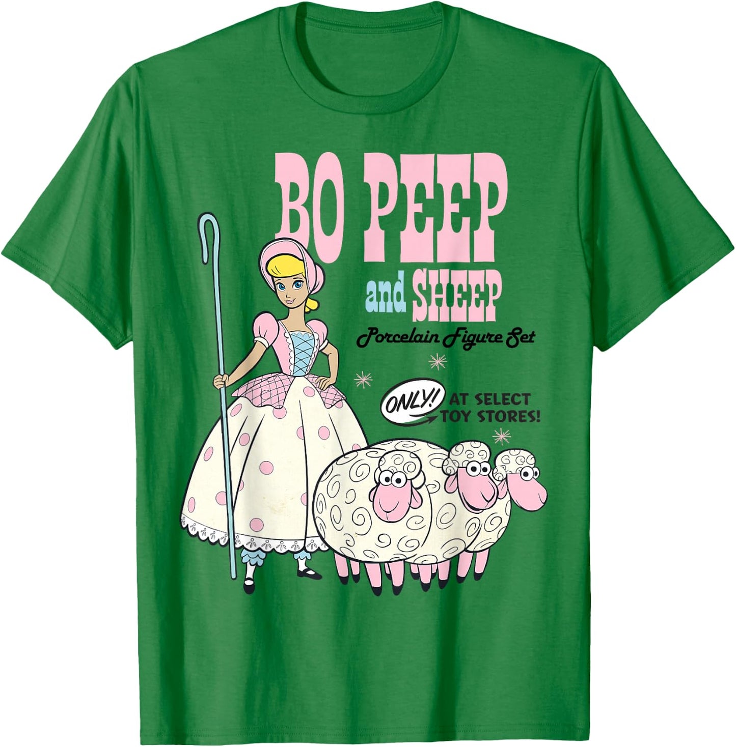 Disney Pixar Toy Story 4 Bo Peep and Sheep Advertisement T-Shirt - T-Shirt | Irish Green