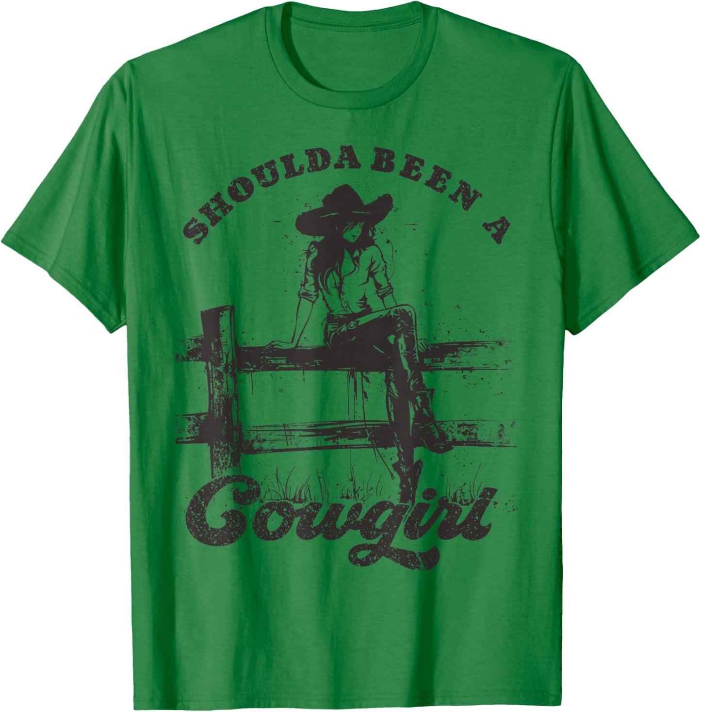 Should a Been Cowgirl Retro Western Retro Vintage T-Shirt - T-Shirt | Irish Green