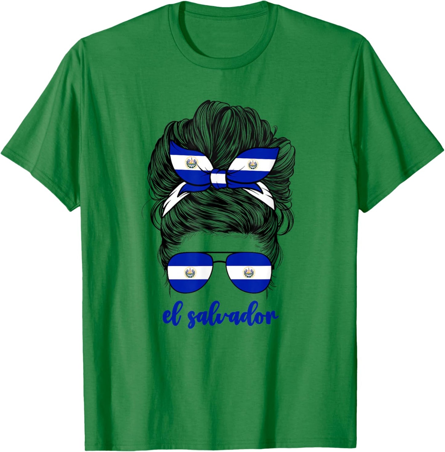 El Salvador Girl Woman Salvadoran Flag Salvadorian T-Shirt - T-Shirt | Irish Green