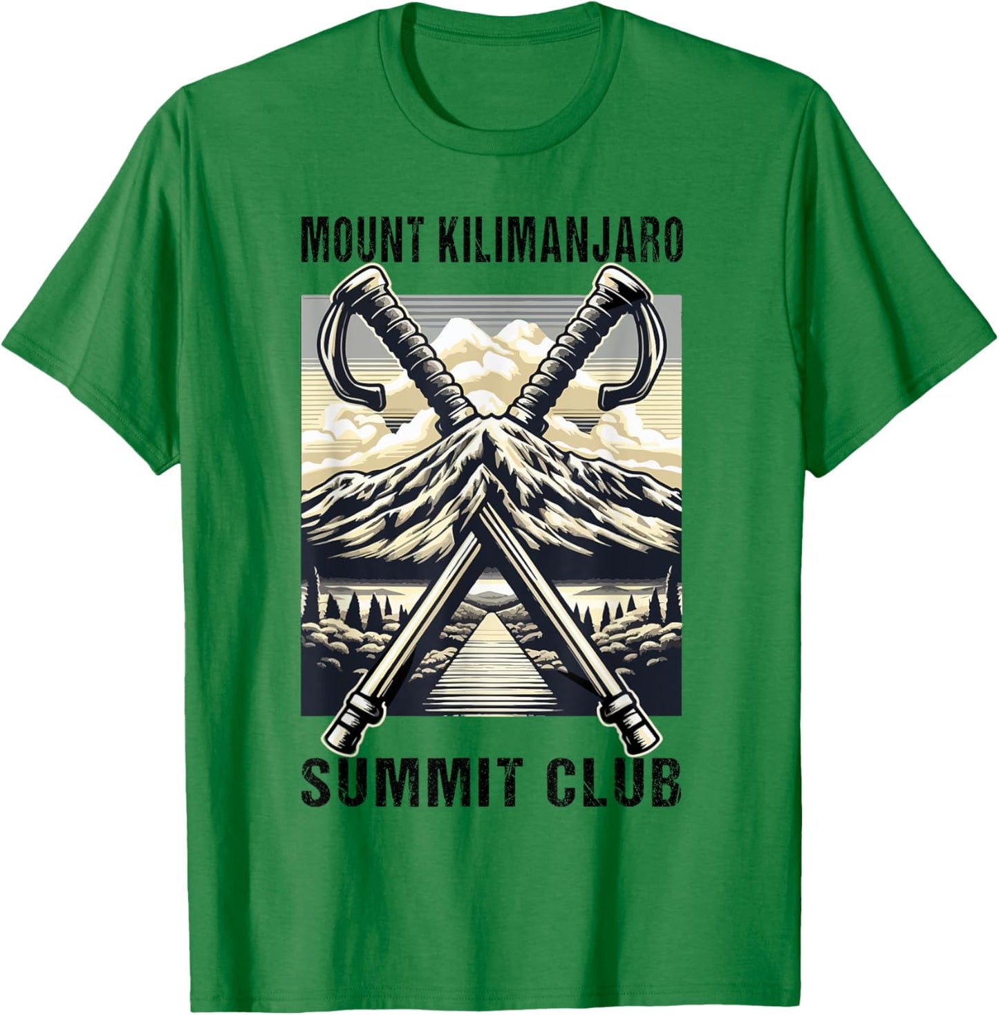 Climbed Mount Kilimanjaro Summit Club Hike Tanzania T-Shirt - T-Shirt | Irish Green