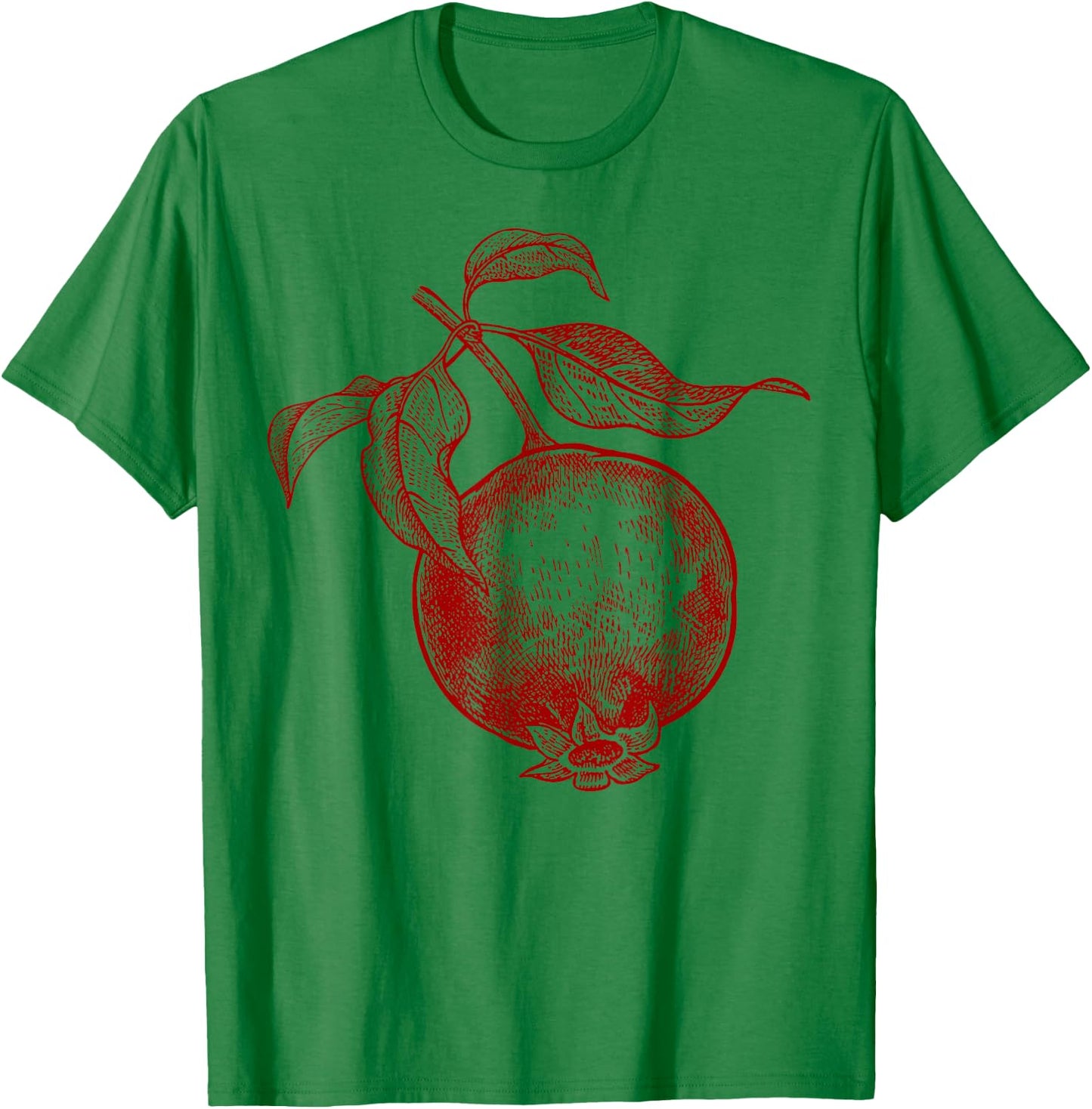 Pomegranate Fruit Retro Vintage Graphics - Pomegranate T-Shirt - T-Shirt | Irish Green