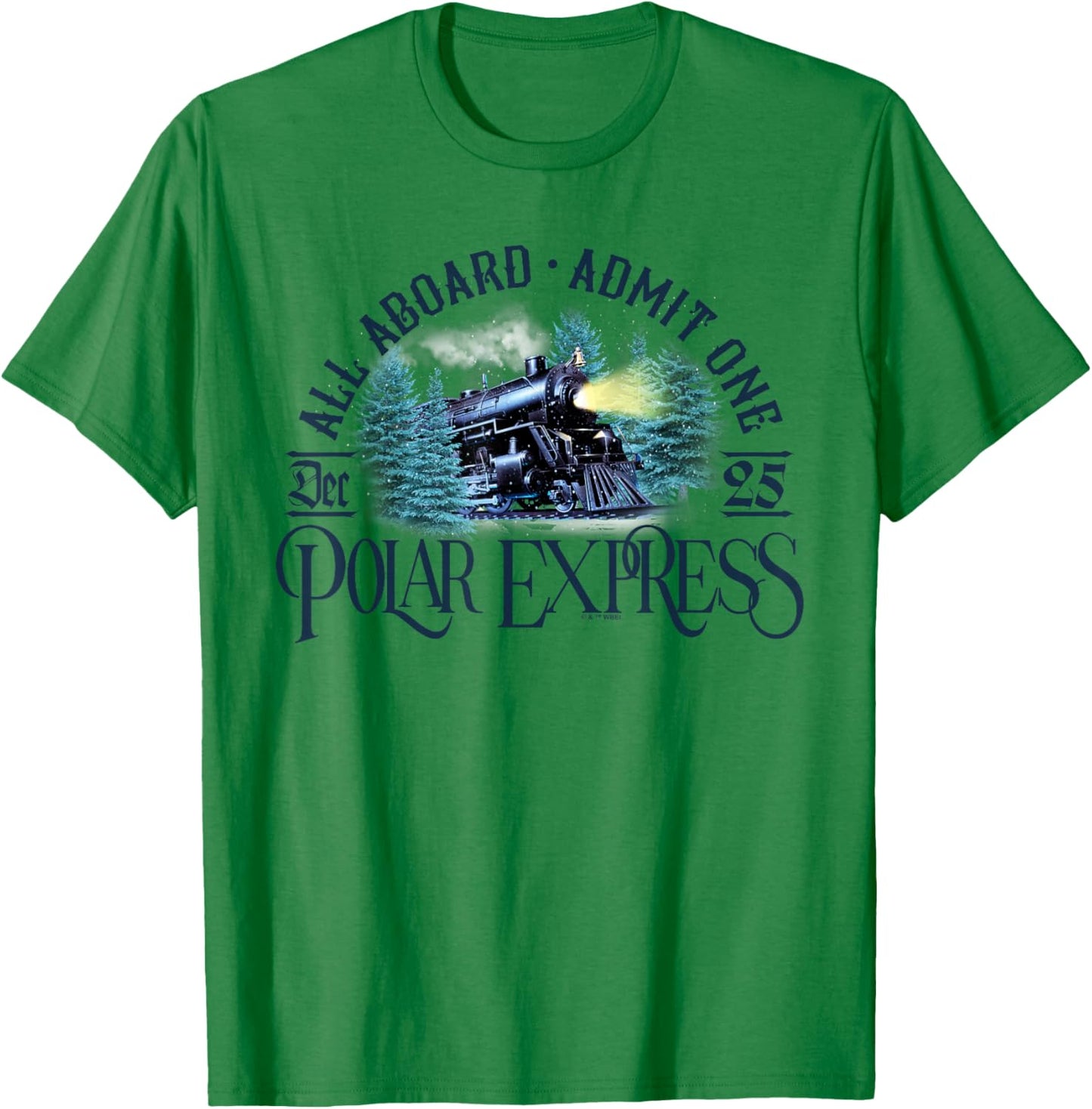 The Polar Express All Aboard T-Shirt - T-Shirt | Irish Green