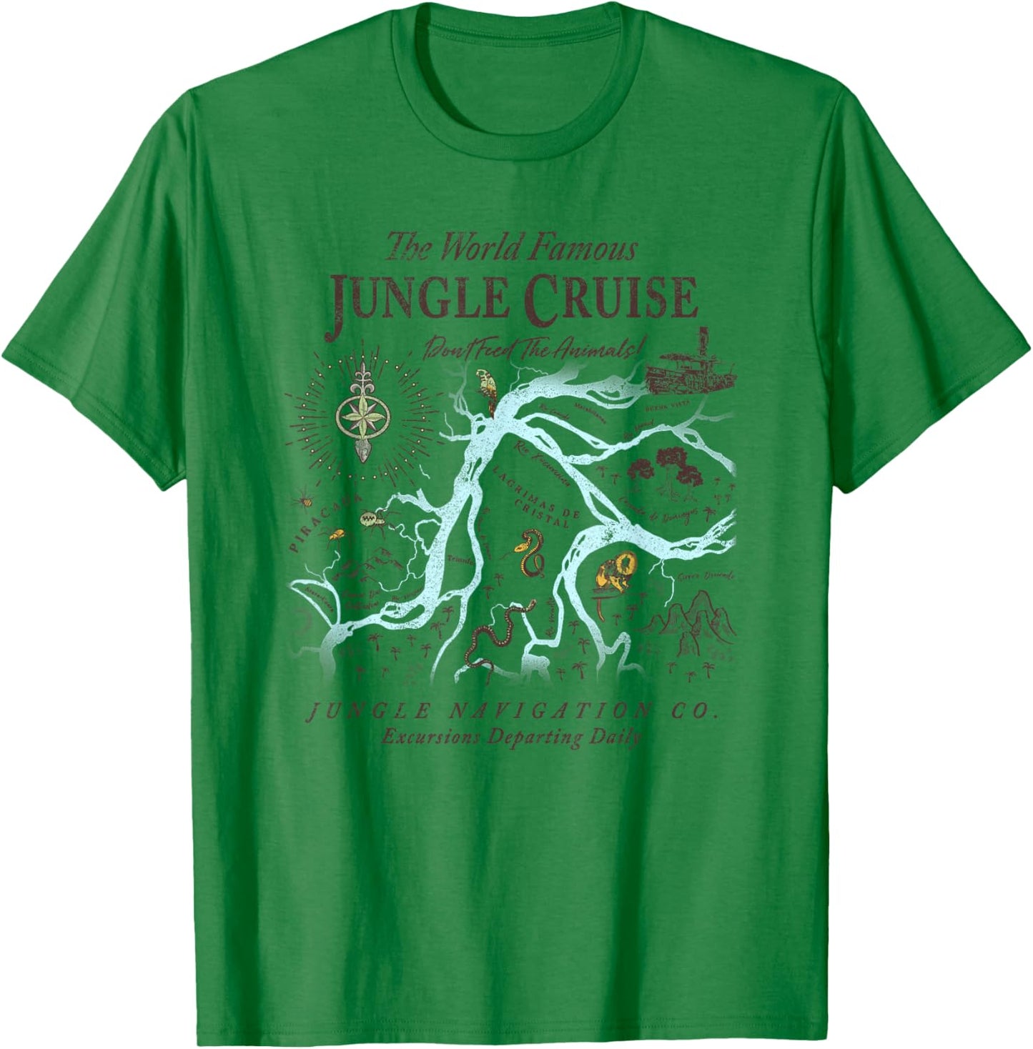 Disney Jungle Cruise World Famous Excursions Departing Daily Short Sleeve T-Shirt - T-Shirt | Irish Green