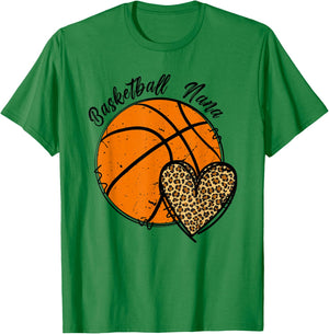 Basketball Nana Heart Grandma Nana Of A Basketball Player T-Shirt - T-Shirt | Irish Green