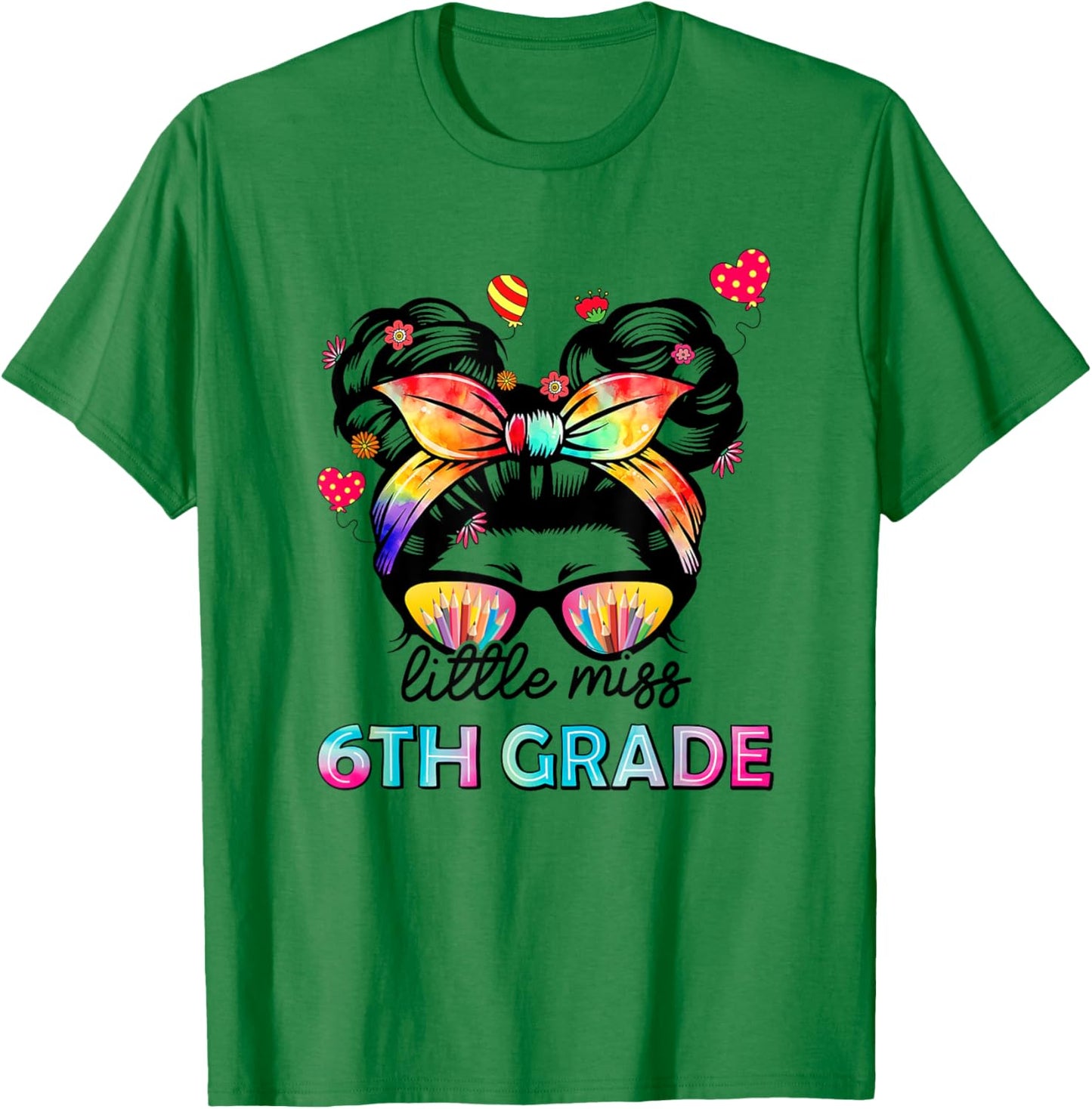 Little Miss Sixth Grade Back To School 6th Grade Girls T-Shirt - T-Shirt | Irish Green