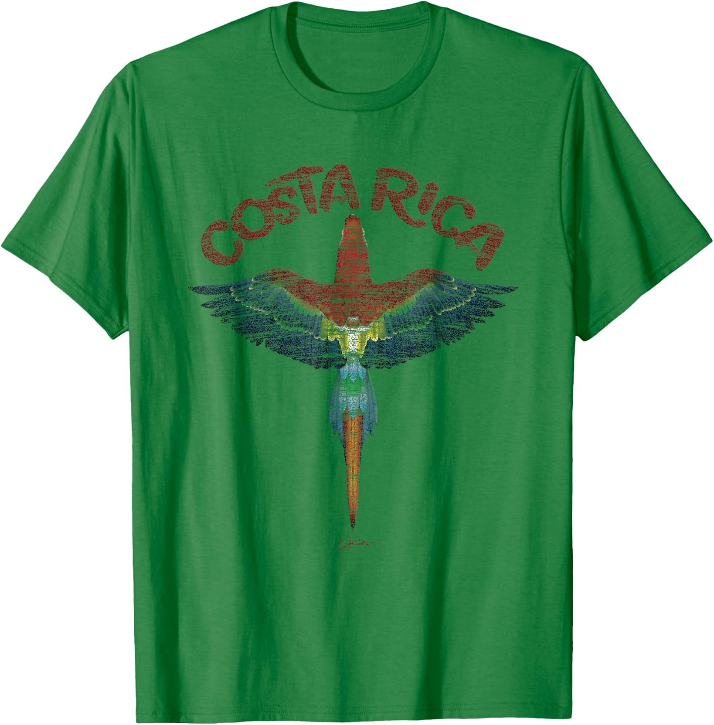 JCombs: Costa Rica Scarlet Macaw T-Shirt - T-Shirt | Irish Green