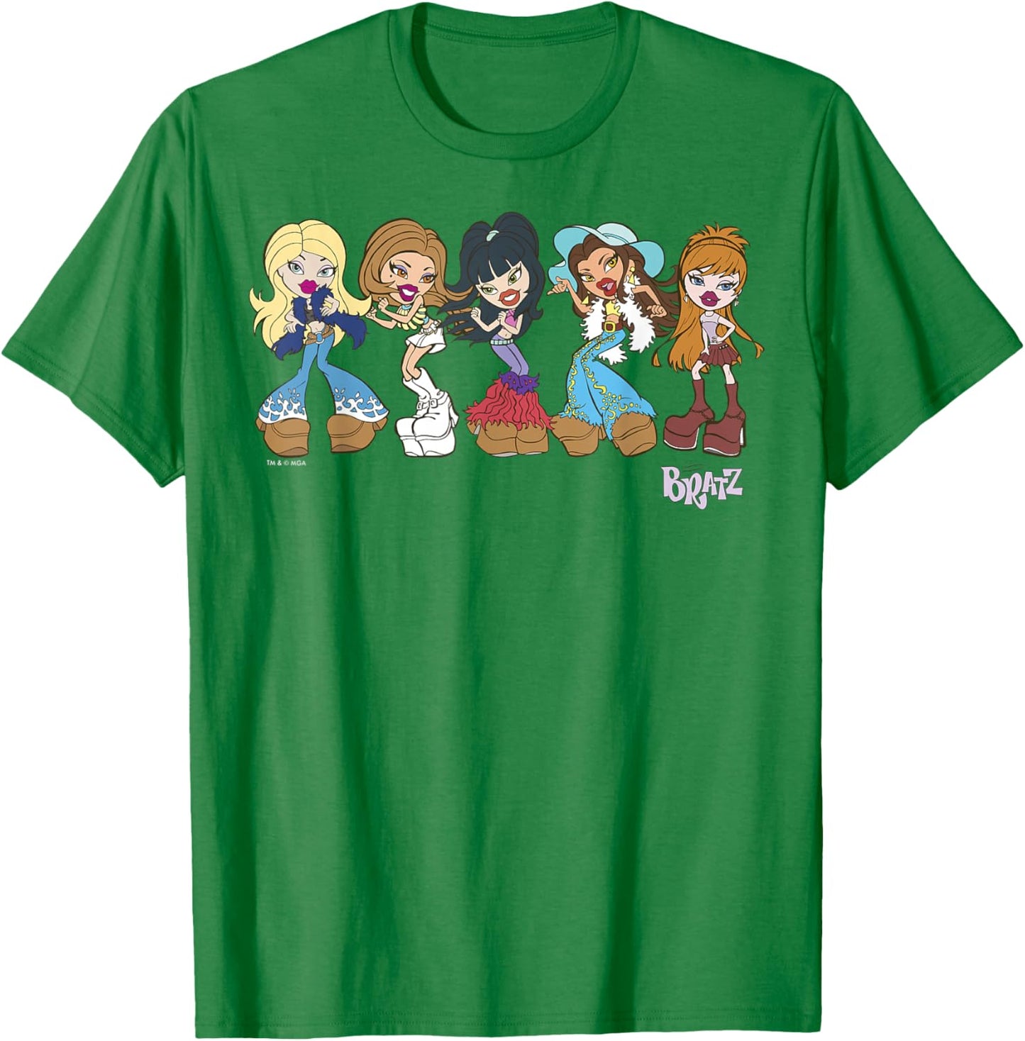 Bratz Group Shot Dancing Line Up T-Shirt - T-Shirt | Irish Green