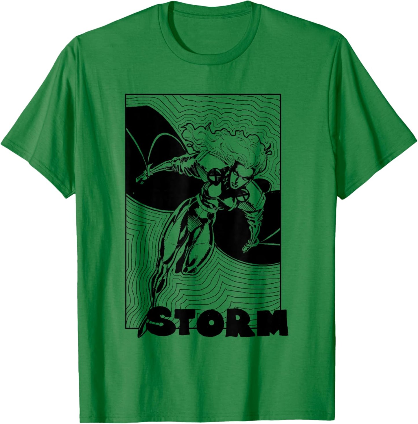 Marvel X-Men Storm Trippy Lines Retro Poster T-Shirt - T-Shirt | Irish Green