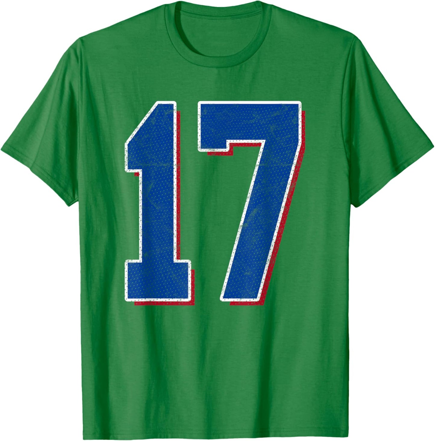 Number 17 Numbered Uniform Sports Team Jersey 17th Birthday T-Shirt - T-Shirt | Irish Green