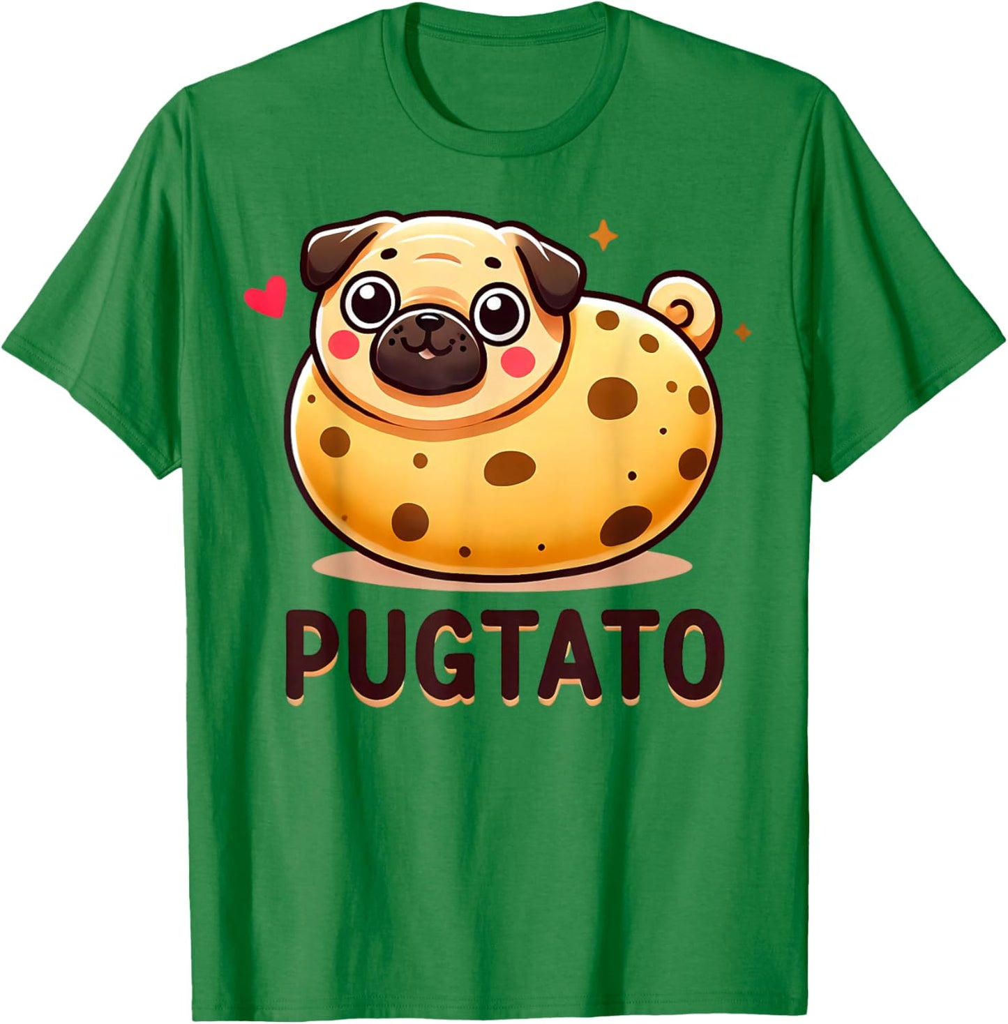 Pugtato Funny Pug Potato Dog Lover Pun Women Girls Kids T-Shirt - T-Shirt | Irish Green