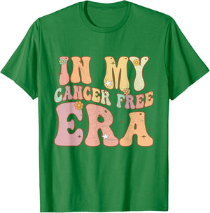 Groovy Flowers Breast Cancer Warrior In My Cancer Free Era T-Shirt - T-Shirt | Irish Green