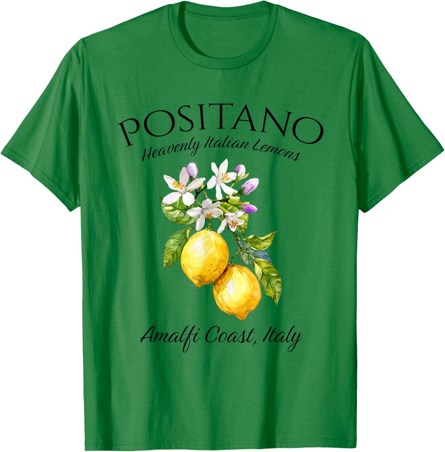 Positano Amalia Coast Italian Lemons Italy T-Shirt - T-Shirt | Irish Green