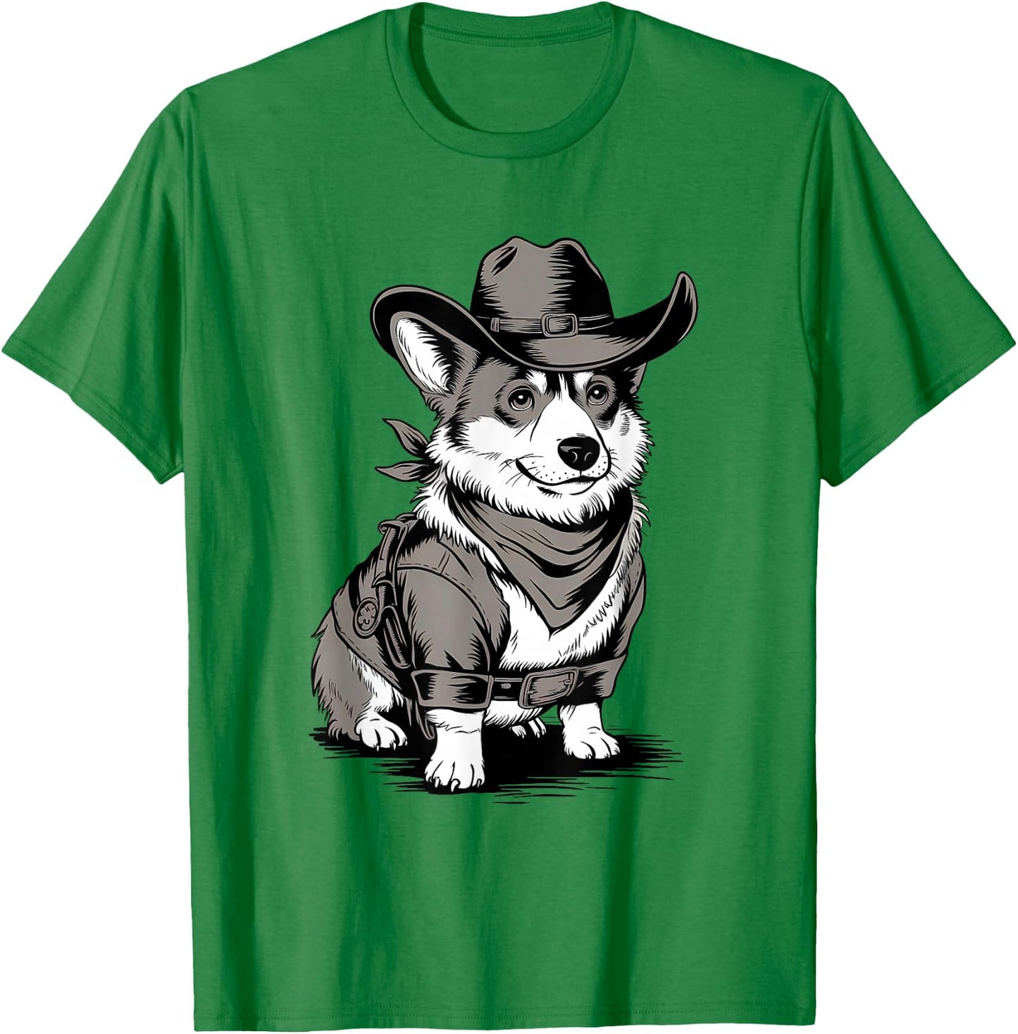 Funny Corgi Cowboy Western Corgi Lover Country Corgi T-Shirt - T-Shirt | Irish Green