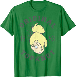 Disney Peter Pan Tinkerbell Original Topknot Graphic T-Shirt - T-Shirt | Irish Green