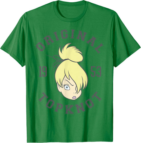 Disney Peter Pan Tinkerbell Original Topknot Graphic T-Shirt - T-Shirt | Irish Green
