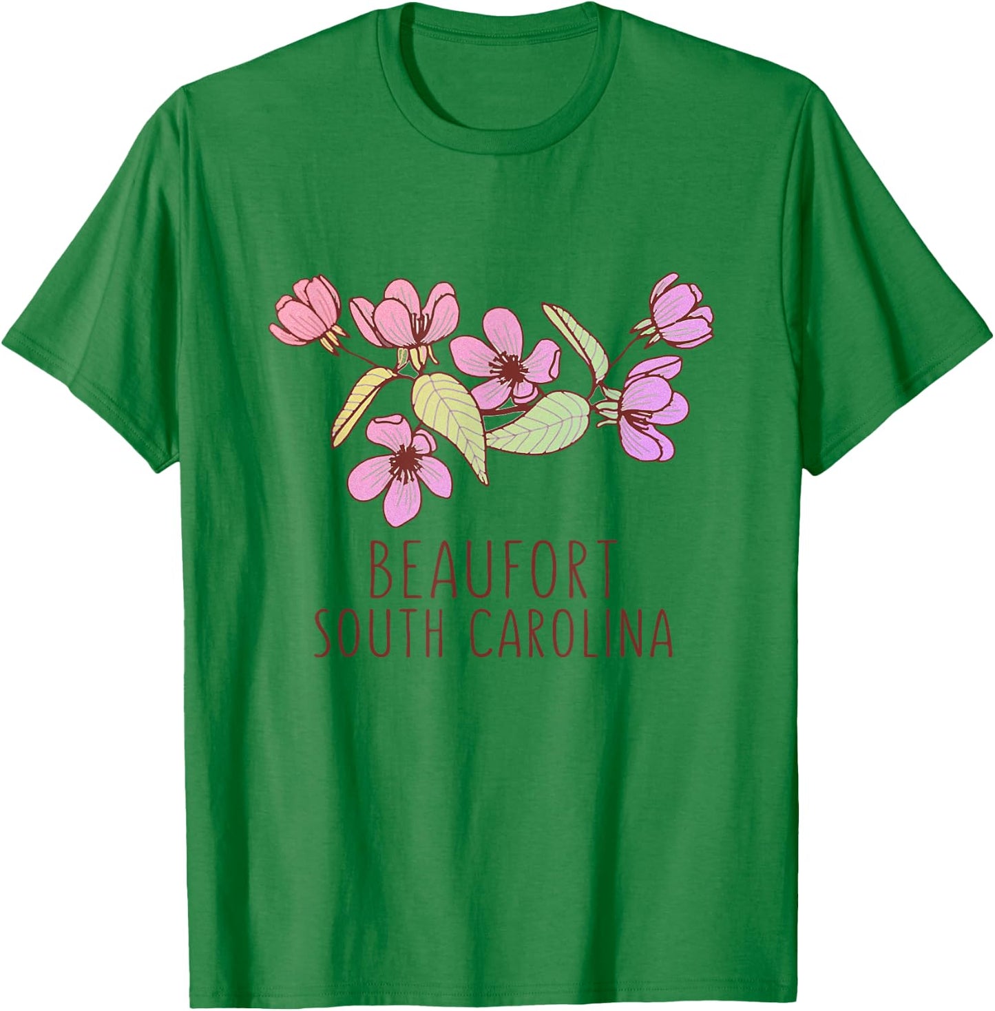 Beaufort South Carolina Wildflowers | Beaufort SC T-Shirt - T-Shirt | Irish Green