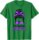 Fibromyalgia Warrior Messy Bun Fibromyalgia Awareness T-Shirt - T-Shirt | Irish Green